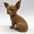 Tượng chú cún Chihuahua đang ngồi theo phong cách chạm khắc - Thumbnail 3