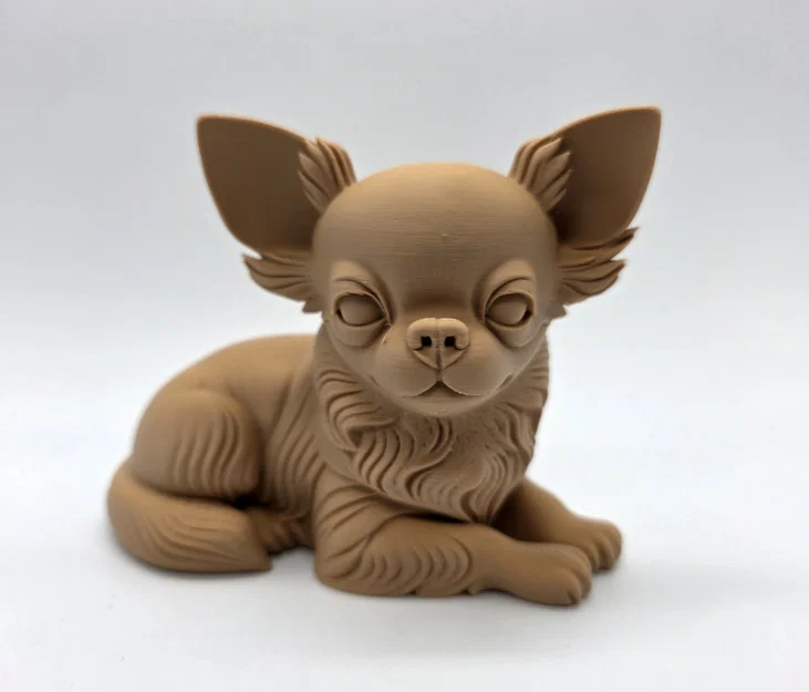 Tượng Chó Chihuahua Lông Dài Đang Nằm - Image 1