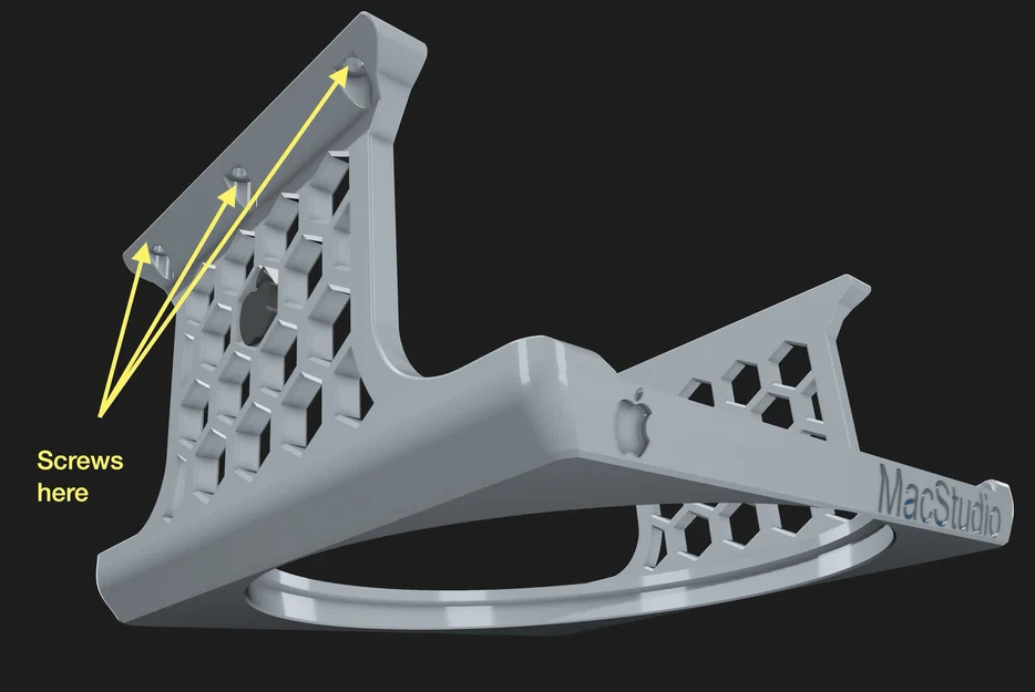 Khung treo Apple Mac Studio dưới bàn kèm Nút Nguồn - Holder Frame - Image 13