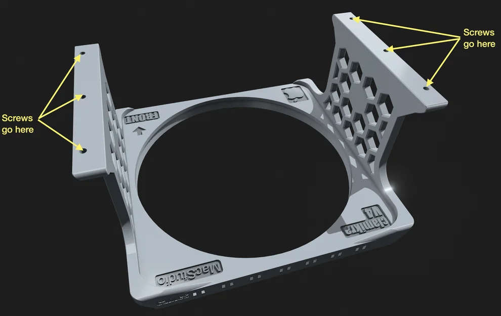 Khung treo Apple Mac Studio dưới bàn kèm Nút Nguồn - Holder Frame - Image 16