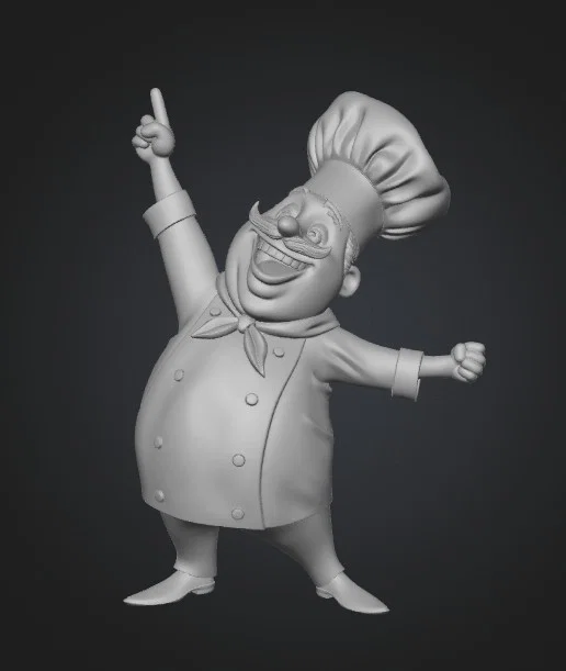 Mô hình 3D đầu bếp vui vẻ (Cheering Chef) trang trí nhà bếp - Image 1