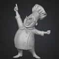 Mô hình 3D đầu bếp vui vẻ (Cheering Chef) trang trí nhà bếp - Thumbnail 1