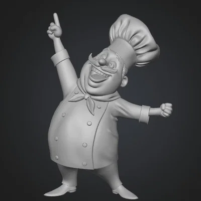 Mô hình 3D đầu bếp vui vẻ (Cheering Chef) trang trí nhà bếp