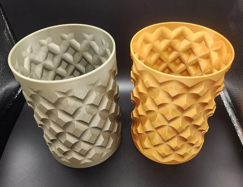 Bộ sưu tập bình hoa xoắn ốc họa tiết kim cương 3D độc đáo - Image 2