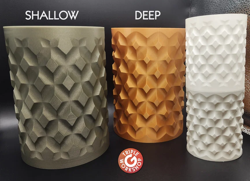 Bộ sưu tập bình hoa xoắn ốc họa tiết kim cương 3D độc đáo - Image 6