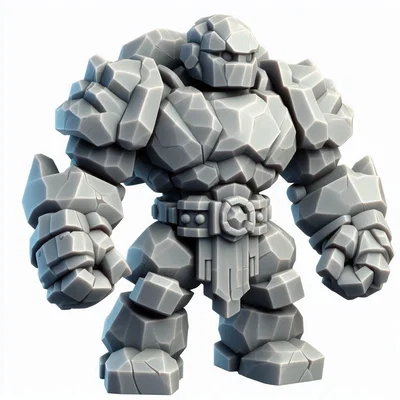 Mô hình Fantasy Golem 3D - Chiến binh đá ấn tượng