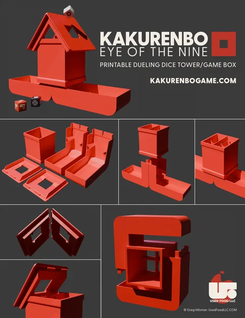 KAKURENBO: Hộp đựng game kiêm Tháp đổ xúc xắc đối kháng Eye of the Nine - Image 2