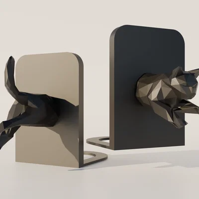 Chặn sách mèo Low Poly (Low Poly Cat Bookend) độc đáo cho kệ sách