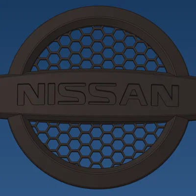Logo Nissan trang trí với họa tiết tổ ong 4.5 inch - Bản in 3D đẹp