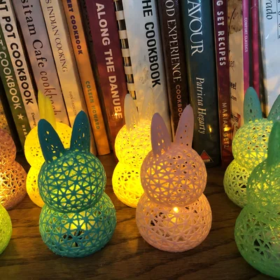 Chú thỏ Phục sinh kèm đèn LED tea light