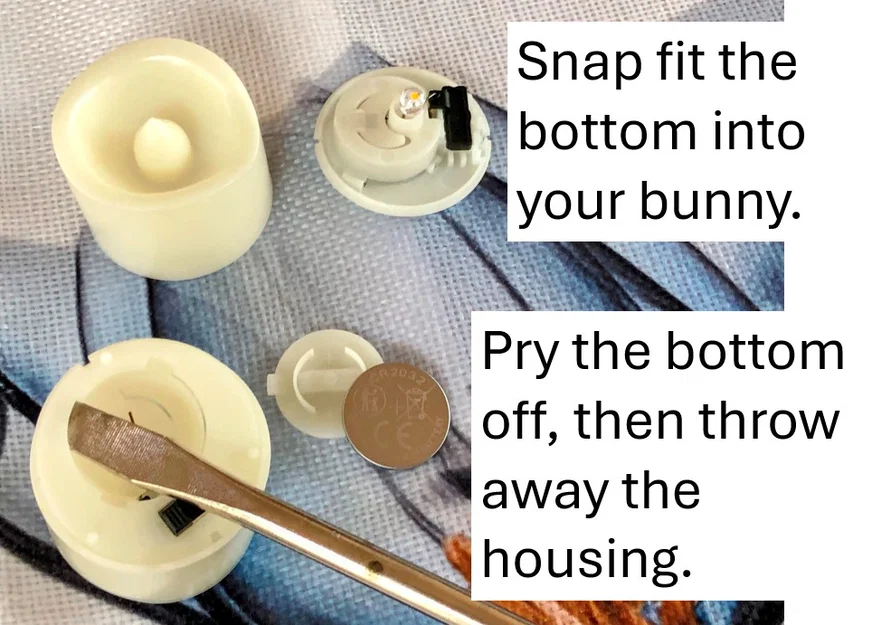 Chú thỏ Phục sinh kèm đèn LED tea light - Image 4