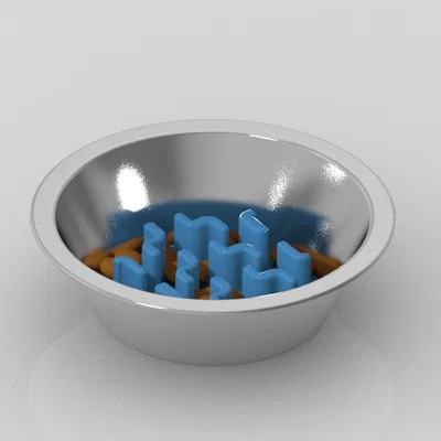 Miếng chặn thức ăn 3D cho bát 150mm - Giúp chó ăn chậm, khỏe mạnh