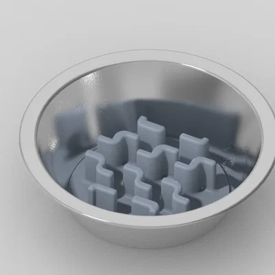 Miếng chặn thức ăn 3D cho bát 150mm - Giúp chó ăn chậm, khỏe mạnh
