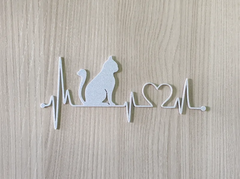 Mô hình trang trí tường hình nhịp tim mèo Cat HeartBeat ấn tượng - Image 1