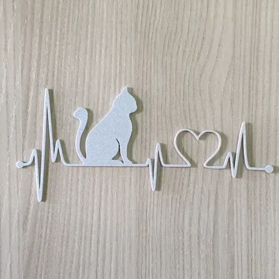 Mô hình trang trí tường hình nhịp tim mèo Cat HeartBeat ấn tượng