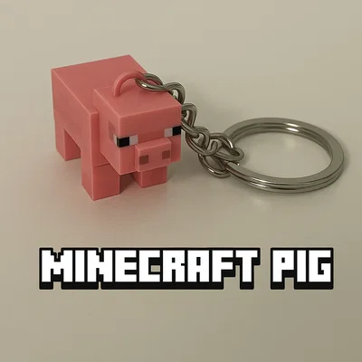 Móc khóa Heo Minecraft (Minecraft Pig Keychain)