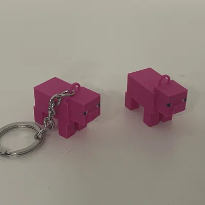 Móc khóa Heo Minecraft (Minecraft Pig Keychain)