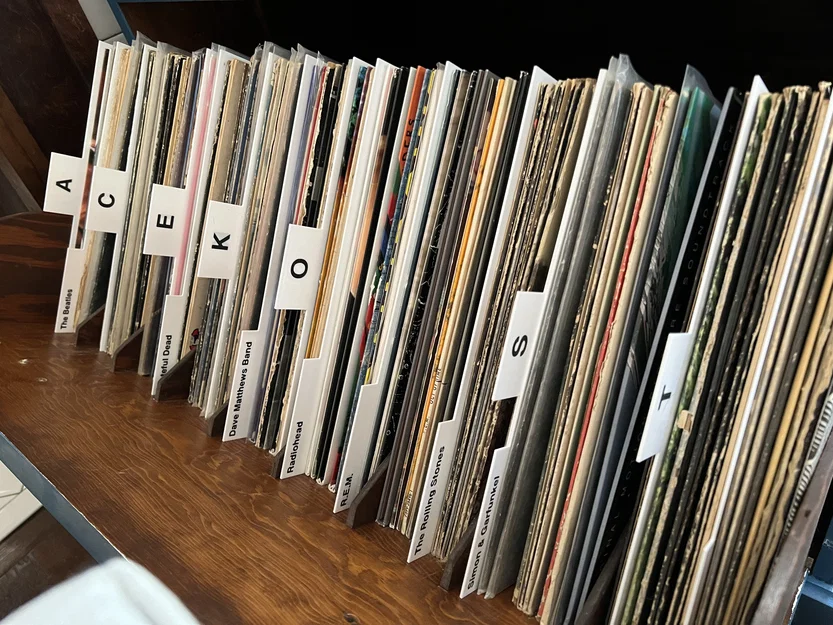 Bộ tấm ngăn phân loại đĩa than Vinyl (A-Z) và thẻ tên ban nhạc - Image 1