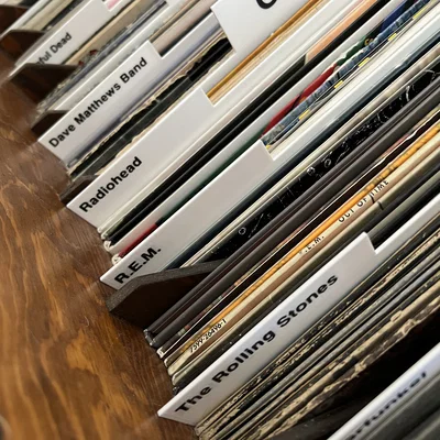 Bộ tấm ngăn phân loại đĩa than Vinyl (A-Z) và thẻ tên ban nhạc