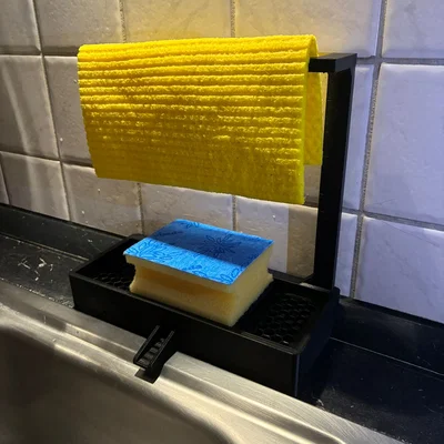 Giá treo bông rửa bát và khăn lau 3D thông minh cho nhà bếp