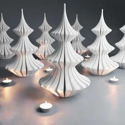Cây thông Noel thanh lịch in Vase Mode cho nến Tealight