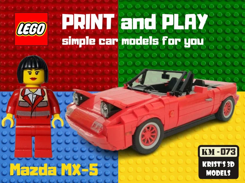 Mô hình 3D xe LEGO Mazda MX-5 Miata – Tự in và lắp ráp cực đơn giản - Image 1
