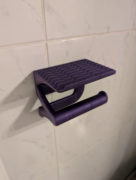 Giá treo giấy vệ sinh 3D kèm kệ để điện thoại tiện lợi - Image 2