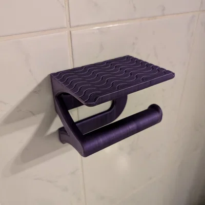 Giá treo giấy vệ sinh 3D kèm kệ để điện thoại tiện lợi