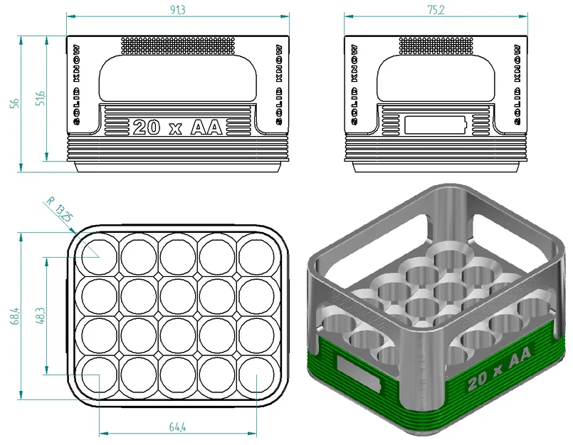 Hộp đựng pin AA có thể xếp chồng (Thiết kế thùng bia Veltins) - Image 5