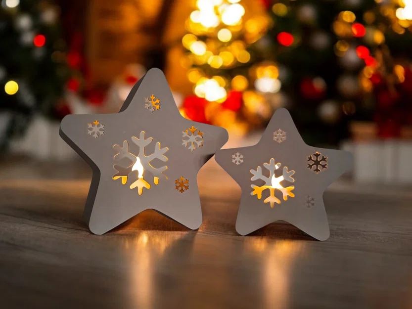 Đèn LED tea light, ngôi sao trang trí "Twinkle Snowflakes" - Image 1