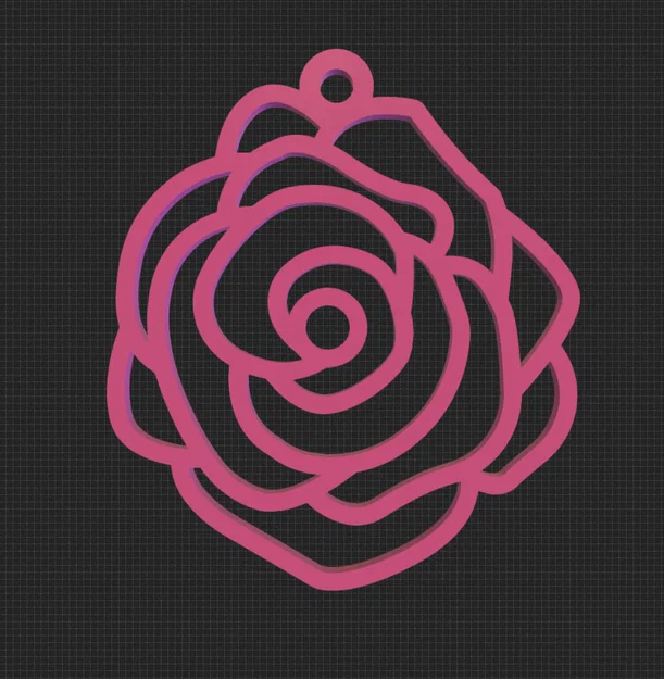 Bông tai in 3D hình hoa hồng (Rose shaped earrings) - Thiết kế tinh tế - Image 3