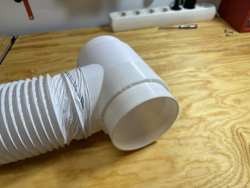 Khớp nối chữ T 100mm cho hệ thống thông gió in 3D - Image 1