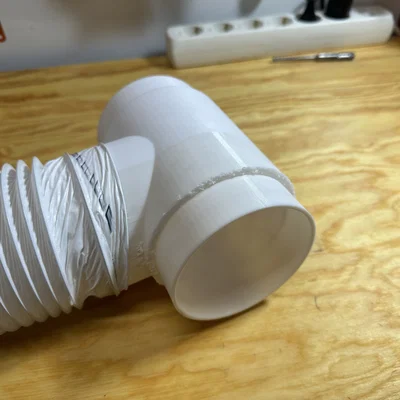 Khớp nối chữ T 100mm cho hệ thống thông gió in 3D