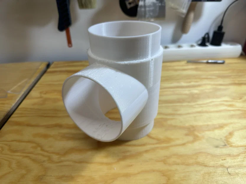 Khớp nối chữ T 100mm cho hệ thống thông gió in 3D - Image 3