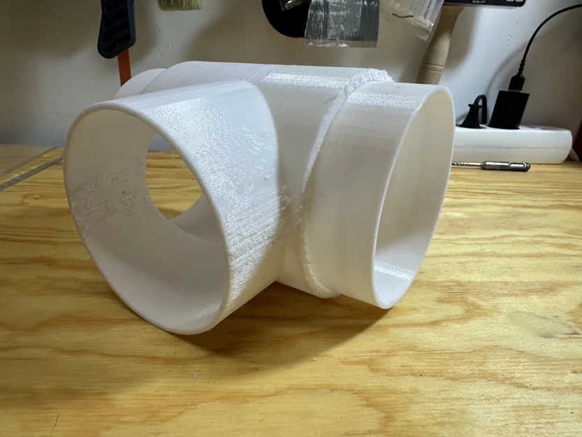 Khớp nối chữ T 100mm cho hệ thống thông gió in 3D - Image 4