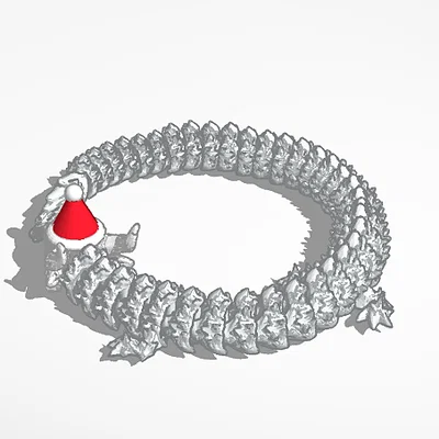 Mô hình rồng Giáng sinh cử động (Articulated Winter Dragon) cho in 3D