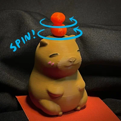 Mô hình Capybara với những quả cam xoay