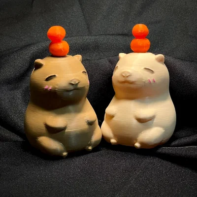 Mô hình Capybara với những quả cam xoay
