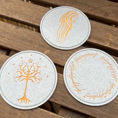 Đế lót ly Lord of the Rings in 3D đẹp mắt - Trang trí bàn trà cực chất