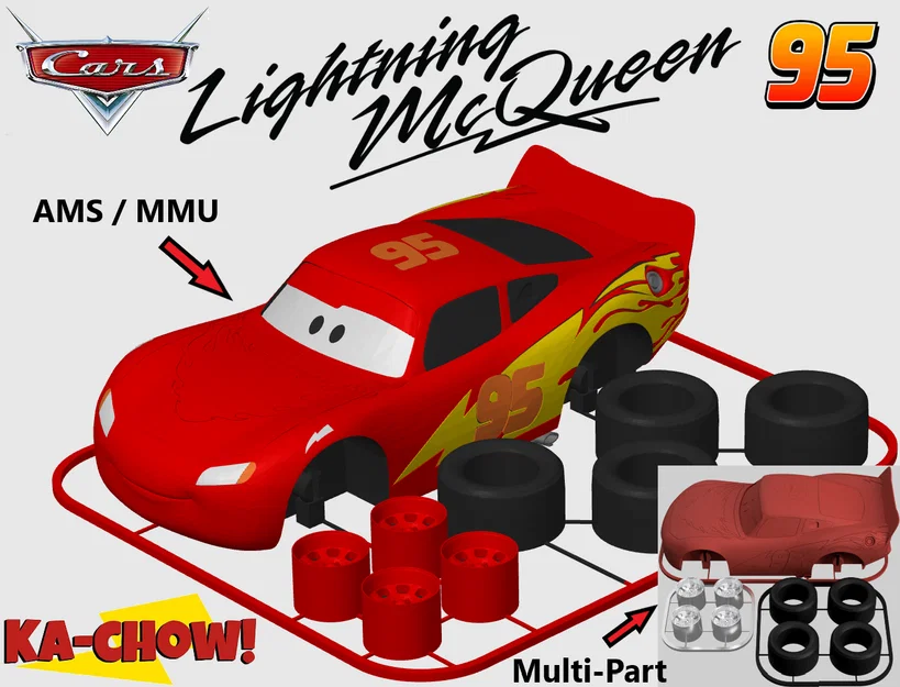 Mô hình Kit Card Lightning McQueen (Phim Cars của Disney Pixar) - Image 1