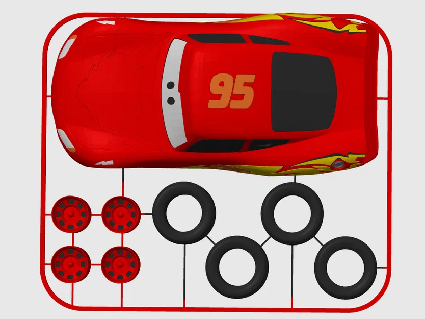 Mô hình Kit Card Lightning McQueen (Phim Cars của Disney Pixar) - Image 8