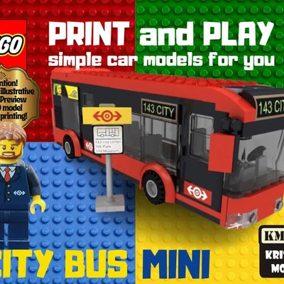 Mô hình in 3D xe buýt LEGO City Bus Mini siêu dễ thương