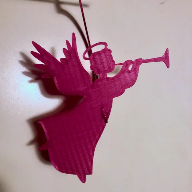 Mẫu in 3D trang trí Giáng sinh 2024 hình thiên thần thổi kèn đẹp - Image 1