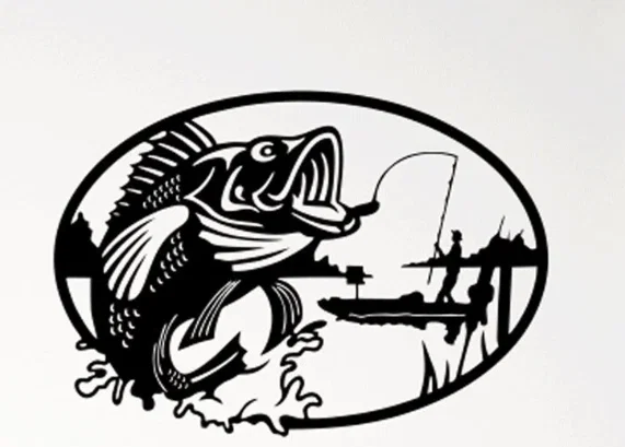 Mô hình trang trí tường Fisherman Fish Wall Art in 3D độc đáo - Image 1