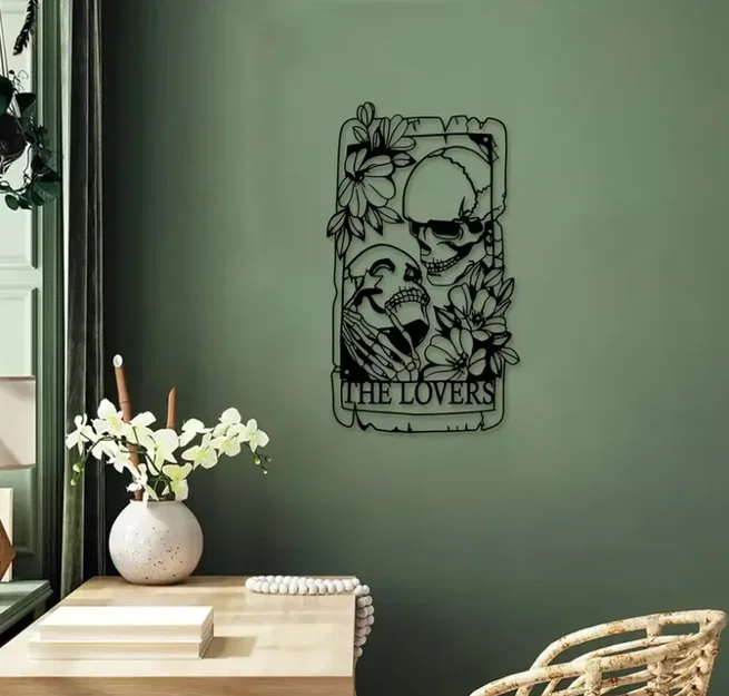 Mô hình trang trí tường đầu lâu tình nhân phong cách Gothic - Image 1