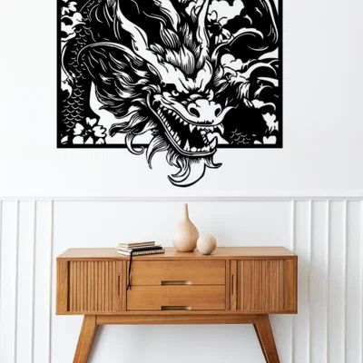 Mẫu tranh treo tường Rồng 3D nghệ thuật cực chất cho không gian sống