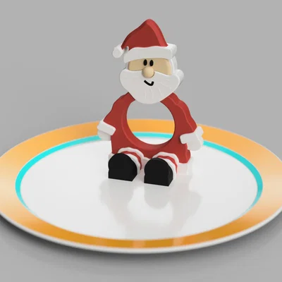 Vòng giữ khăn ăn hình ông già Noel cho dịp Giáng sinh, in đa màu, không cần support