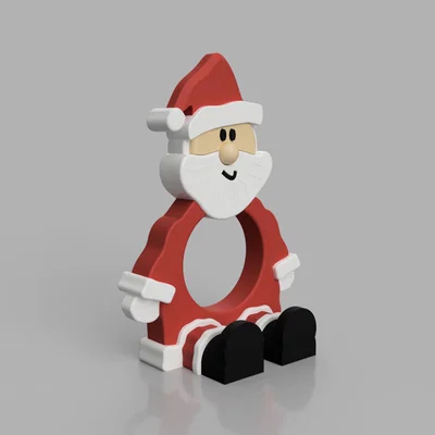 Vòng giữ khăn ăn hình ông già Noel cho dịp Giáng sinh, in đa màu, không cần support