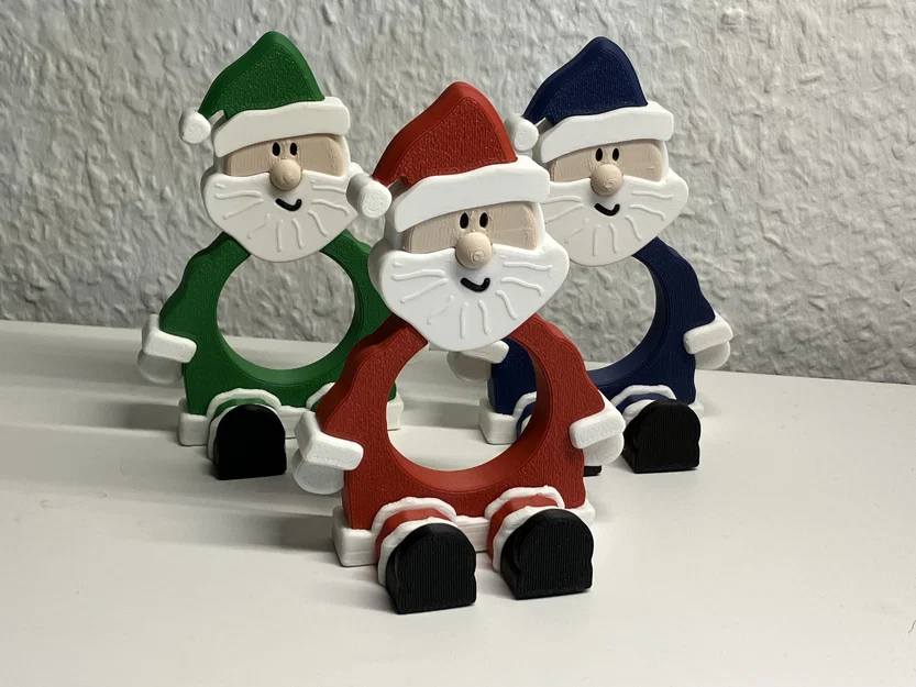 Vòng giữ khăn ăn hình ông già Noel cho dịp Giáng sinh, in đa màu, không cần support - Image 4