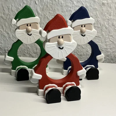 Vòng giữ khăn ăn hình ông già Noel cho dịp Giáng sinh, in đa màu, không cần support